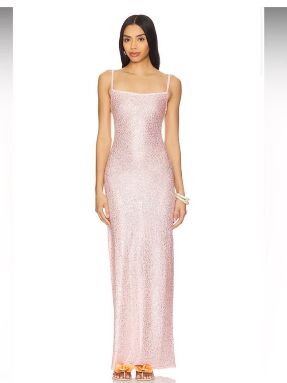 Lovers & Friends Bria Sequin Maxi Dress Baby Pink